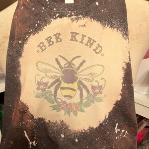 Racerback soft cropped tank bleached w/Bee Kind design by AWilsonTutu Boutique